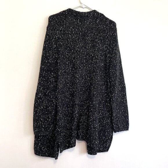 APT. 9 APT.9 Long Cardigan Black Silver Metallic Open Front Longline Sweater XXL - Picture 13 of 15